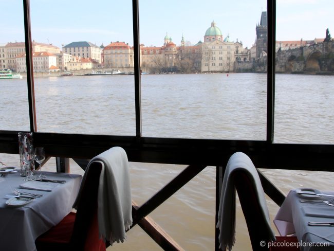 River view from Kampa Park Restaurant Prague