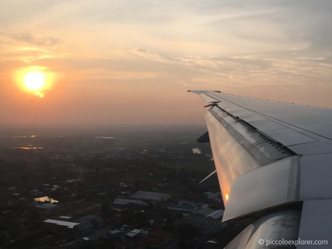 Flying over Jakarta at Sunset