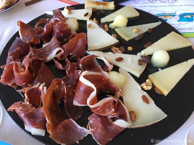 Iberian ham and cheese plate, Carmen Aben Humeya, Granada