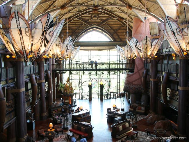 Lobby of Disney's Animal Kingdom Lodge resort hotel, Walt Disney World, Florida