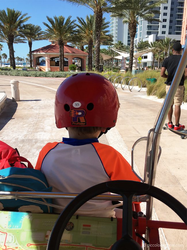 Riding a surrey bike at Clearwater Beach, Florida