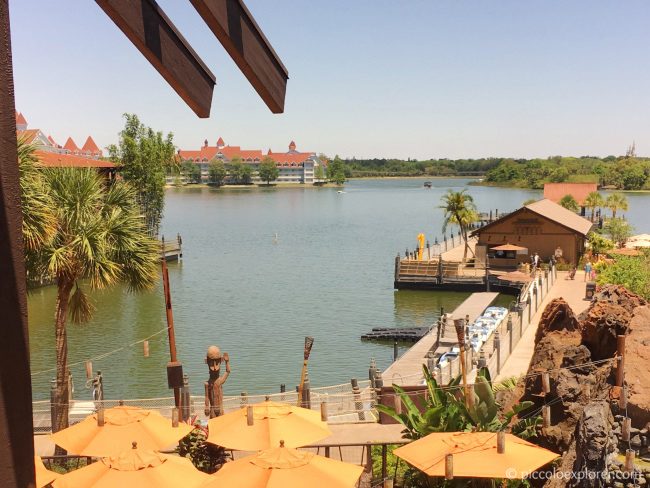 View of lake from 'Ohana Restaurant, Polynesian Village Resort, Walt Disney World