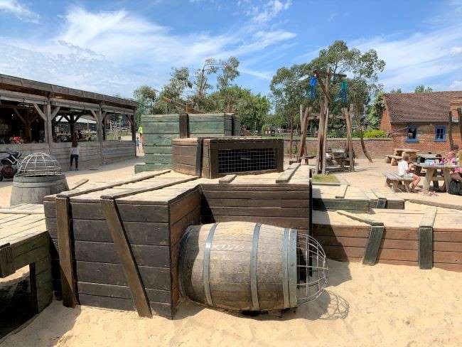 Courtyard play area and picnic tables