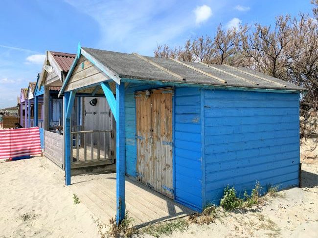 Colourful beach hut at West Wittering Beach