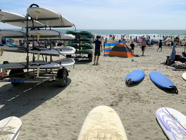 Surfboards at West Wittering Beach