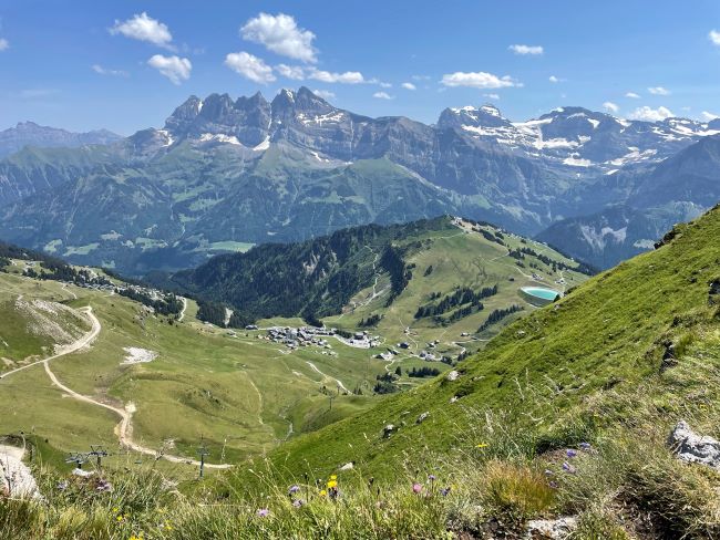 View from Mossettes summit Switzerland